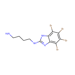 NCCCCNc1nc2c(Br)c(Br)c(Br)c(Br)c2[nH]1 ZINC000095580647