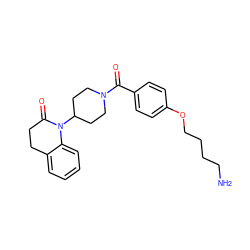 NCCCCOc1ccc(C(=O)N2CCC(N3C(=O)CCc4ccccc43)CC2)cc1 ZINC000013832052