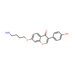 NCCCCOc1ccc2c(=O)c(-c3ccc(O)cc3)coc2c1 ZINC000013864253