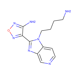 NCCCCn1c(-c2nonc2N)nc2cnccc21 ZINC000028460667