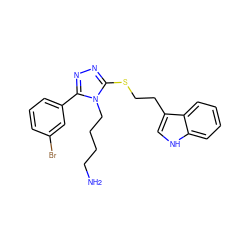 NCCCCn1c(SCCc2c[nH]c3ccccc23)nnc1-c1cccc(Br)c1 ZINC000028461014