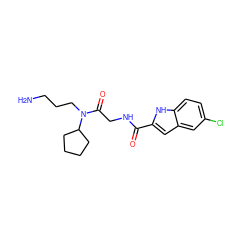 NCCCN(C(=O)CNC(=O)c1cc2cc(Cl)ccc2[nH]1)C1CCCC1 ZINC000028133170