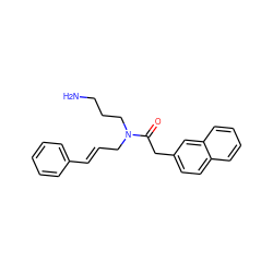 NCCCN(C/C=C/c1ccccc1)C(=O)Cc1ccc2ccccc2c1 ZINC000028825841