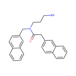 NCCCN(Cc1ccc2ccccc2c1)C(=O)Cc1ccc2ccccc2c1 ZINC000028825806