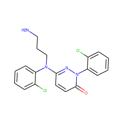 NCCCN(c1ccc(=O)n(-c2ccccc2Cl)n1)c1ccccc1Cl ZINC000014961544