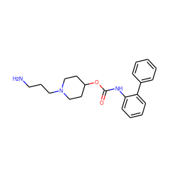 NCCCN1CCC(OC(=O)Nc2ccccc2-c2ccccc2)CC1 ZINC000066097855