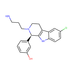 NCCCN1CCc2c([nH]c3ccc(Cl)cc23)[C@H]1c1cccc(O)c1 ZINC000049820755