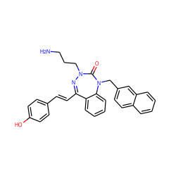 NCCCN1N=C(/C=C/c2ccc(O)cc2)c2ccccc2N(Cc2ccc3ccccc3c2)C1=O ZINC001772587854