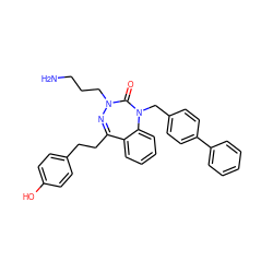 NCCCN1N=C(CCc2ccc(O)cc2)c2ccccc2N(Cc2ccc(-c3ccccc3)cc2)C1=O ZINC001772643470