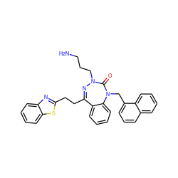 NCCCN1N=C(CCc2nc3ccccc3s2)c2ccccc2N(Cc2cccc3ccccc23)C1=O ZINC001772575751