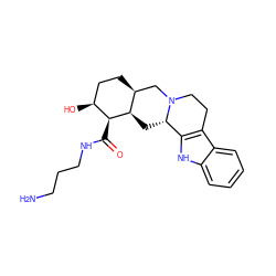 NCCCNC(=O)[C@H]1[C@@H](O)CC[C@H]2CN3CCc4c([nH]c5ccccc45)[C@@H]3C[C@H]21 ZINC000028525425