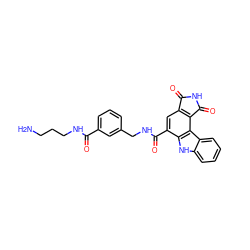 NCCCNC(=O)c1cccc(CNC(=O)c2cc3c(c4c2[nH]c2ccccc24)C(=O)NC3=O)c1 ZINC000064447853