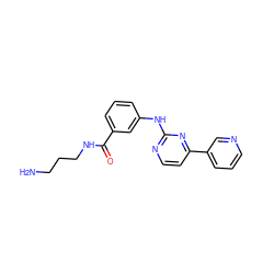 NCCCNC(=O)c1cccc(Nc2nccc(-c3cccnc3)n2)c1 ZINC000029554267