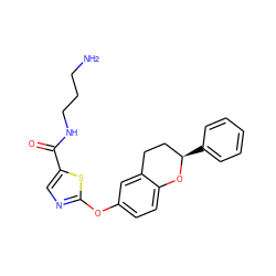 NCCCNC(=O)c1cnc(Oc2ccc3c(c2)CC[C@@H](c2ccccc2)O3)s1 ZINC000169710687