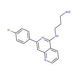 NCCCNc1nc(-c2ccc(Br)cc2)cc2ncccc12 ZINC000013489172