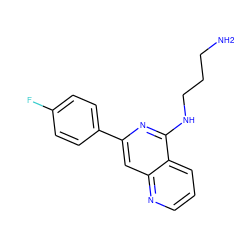 NCCCNc1nc(-c2ccc(F)cc2)cc2ncccc12 ZINC000013489164