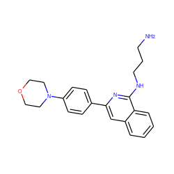 NCCCNc1nc(-c2ccc(N3CCOCC3)cc2)cc2ccccc12 ZINC000040892113