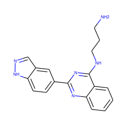 NCCCNc1nc(-c2ccc3[nH]ncc3c2)nc2ccccc12 ZINC000299827129