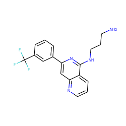 NCCCNc1nc(-c2cccc(C(F)(F)F)c2)cc2ncccc12 ZINC000034322557