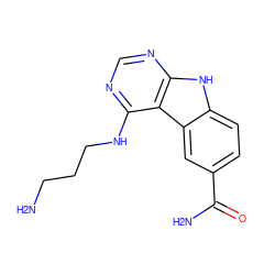 NCCCNc1ncnc2[nH]c3ccc(C(N)=O)cc3c12 ZINC000034003665