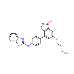 NCCCOc1cc2c(c(-c3ccc(Nc4nc5ccccc5o4)cc3)c1)CNC2=O ZINC000063540088