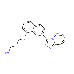 NCCCOc1cccc2ccc(-c3nnc4ccccn34)nc12 ZINC000096174954