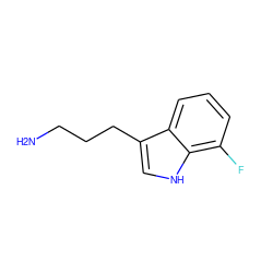 NCCCc1c[nH]c2c(F)cccc12 ZINC000003698467