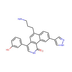 NCCCc1cc2c(-c3cccc(O)c3)c[nH]c(=O)c2c2cc(-c3cn[nH]c3)ccc12 ZINC000016052489