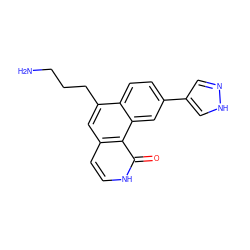 NCCCc1cc2cc[nH]c(=O)c2c2cc(-c3cn[nH]c3)ccc12 ZINC000028955861