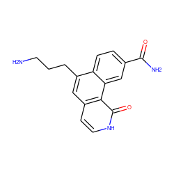 NCCCc1cc2cc[nH]c(=O)c2c2cc(C(N)=O)ccc12 ZINC000028955857