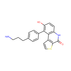 NCCCc1ccc(-c2c(O)ccc3[nH]c(=O)c4sccc4c23)cc1 ZINC000150203830