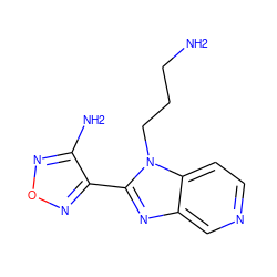 NCCCn1c(-c2nonc2N)nc2cnccc21 ZINC000028460669