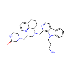 NCCCn1c2ccccc2c2ccnc(CN(CCCN3CCNC(=O)C3)[C@H]3CCCc4cccnc43)c21 ZINC000200685864