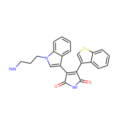 NCCCn1cc(C2=C(c3csc4ccccc34)C(=O)NC2=O)c2ccccc21 ZINC000029125148