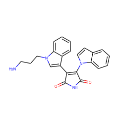 NCCCn1cc(C2=C(n3ccc4ccccc43)C(=O)NC2=O)c2ccccc21 ZINC000029125297