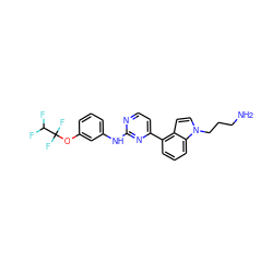 NCCCn1ccc2c(-c3ccnc(Nc4cccc(OC(F)(F)C(F)F)c4)n3)cccc21 ZINC000003815355