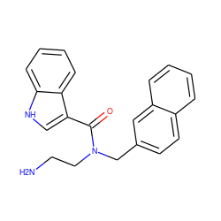 NCCN(Cc1ccc2ccccc2c1)C(=O)c1c[nH]c2ccccc12 ZINC000028825752