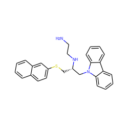 NCCN[C@@H](CSc1ccc2ccccc2c1)Cn1c2ccccc2c2ccccc21 ZINC000084688884