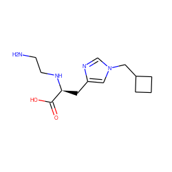 NCCN[C@@H](Cc1cn(CC2CCC2)cn1)C(=O)O ZINC000028864870