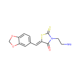 NCCN1C(=O)/C(=C/c2ccc3c(c2)OCO3)SC1=S ZINC000083295836