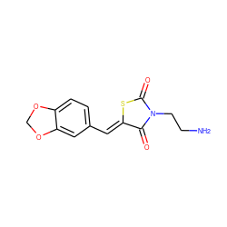 NCCN1C(=O)S/C(=C\c2ccc3c(c2)OCO3)C1=O ZINC000000969000