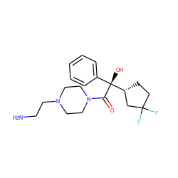 NCCN1CCN(C(=O)[C@](O)(c2ccccc2)[C@@H]2CCC(F)(F)C2)CC1 ZINC000022930527