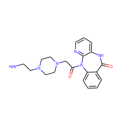 NCCN1CCN(CC(=O)N2c3ccccc3C(=O)Nc3cccnc32)CC1 ZINC000022919323