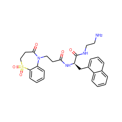 NCCNC(=O)[C@@H](Cc1cccc2ccccc12)NC(=O)CCN1C(=O)CCS(=O)(=O)c2ccccc21 ZINC000028876753