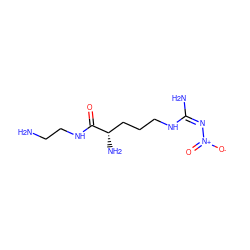 NCCNC(=O)[C@@H](N)CCCN/C(N)=N\[N+](=O)[O-] ZINC000013809552