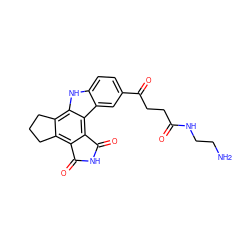 NCCNC(=O)CCC(=O)c1ccc2[nH]c3c4c(c5c(c3c2c1)C(=O)NC5=O)CCC4 ZINC000073225032