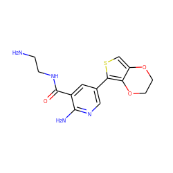 NCCNC(=O)c1cc(-c2scc3c2OCCO3)cnc1N ZINC000045367287