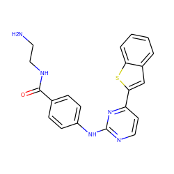 NCCNC(=O)c1ccc(Nc2nccc(-c3cc4ccccc4s3)n2)cc1 ZINC000028563535