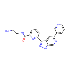 NCCNC(=O)c1cccc(-c2n[nH]c3cnc(-c4cccnc4)cc23)n1 ZINC000205264676