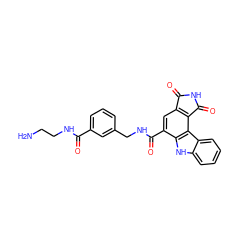 NCCNC(=O)c1cccc(CNC(=O)c2cc3c(c4c2[nH]c2ccccc24)C(=O)NC3=O)c1 ZINC000064446495